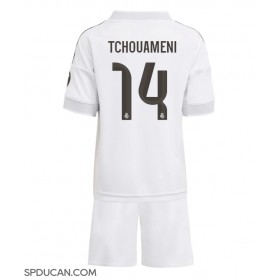 Dječji Nogometni Dres Real Madrid Aurelien Tchouameni #14 Domaci 2025-26 Kratak Rukav (+ Kratke hlače)
